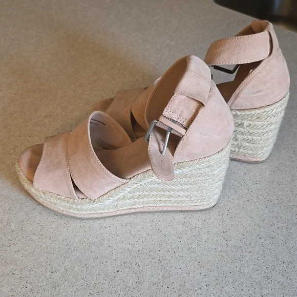 Open Toe Ankle Strap Espadrilles Wedges - Picture 5 of 8